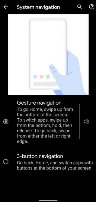 Cómo cambiar la barra de navegación en el dispositivo Pixel 5