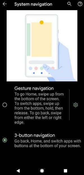 Cómo presionar el botón de la barra de navegación de 3 botones en Google Pixel 5