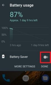 Deshabilite el ahorro de batería en Android Nougat 7.0 y 7.1