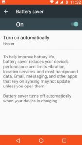 habilitar el ahorro de batería en android 7.0
