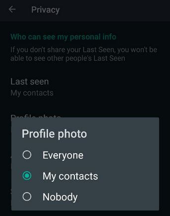 Ocultar fotos de perfil de WhatsApp de todos los contactos