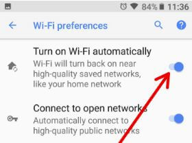 Habilite Wi-Fi automáticamente en Android Oreo 8.1