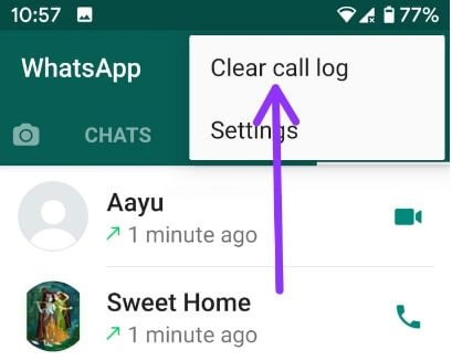 Cómo eliminar el historial de llamadas de WhatsApp WhatsApp