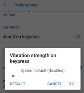 Cambiar la intensidad de vibración de la retroalimentación háptica en Android 8.0 Oreo