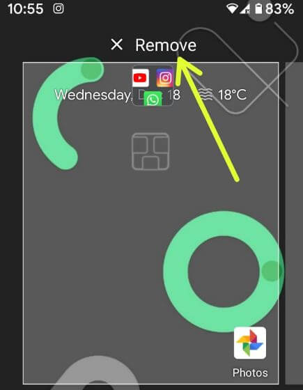 Eliminar carpeta de la pantalla de inicio de Android 10