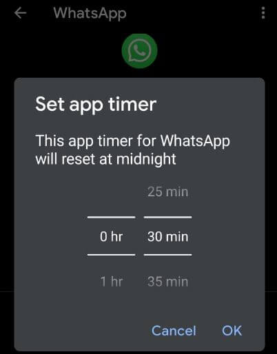 Establecer límite de tiempo de pantalla en el teléfono con Android 10