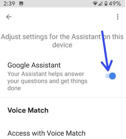 Cómo desactivar el Asistente de Google Android 9