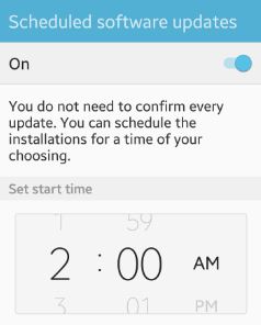 Programar tiempo de actualizaciones de software de Android