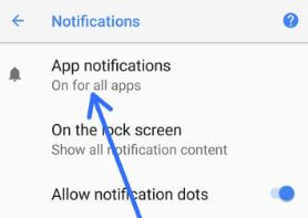 Configuración de notificaciones de aplicaciones en dispositivos Android 8.1 Oreo