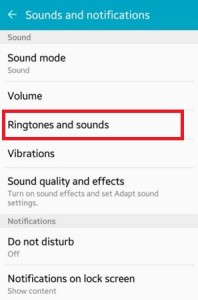 Toque Tonos de llamada y sonidos en la sección de audio