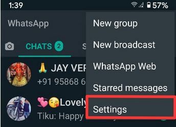 Configuración de Whatsapp en Android