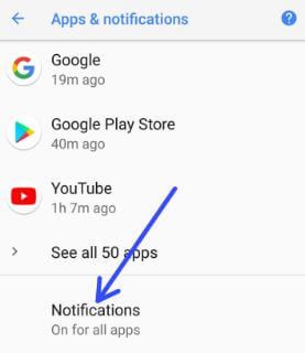 Cómo desactivar las notificaciones de encabezado en Android Oreo 8.1