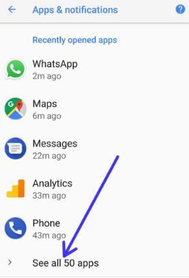 Cómo deshabilitar aplicaciones usando notificaciones de batería en Android Oreo 8.0 / 8.1