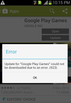 Cómo reparar el error 923 de Google Play Play al descargar aplicaciones