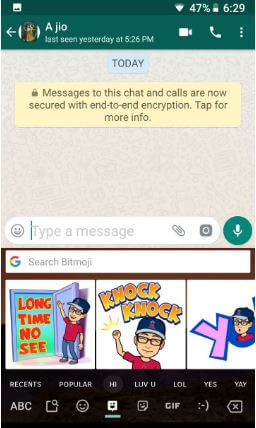 Cómo agregar Bitmoji a un teléfono Android de WhatsApp