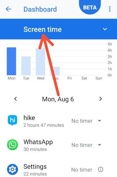 Use el tiempo de pantalla de Android Pie 9.0