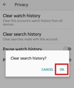 Borrar el historial de búsqueda de dispositivos Android