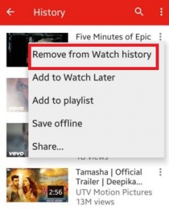 Eliminar el historial de búsqueda de YouTube solo android