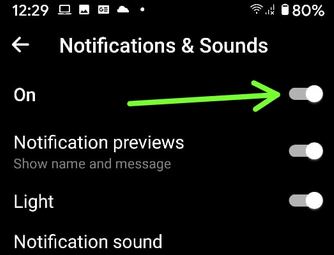 Notificación de sonido silenciar aplicación Facebook Messenger teléfono Android