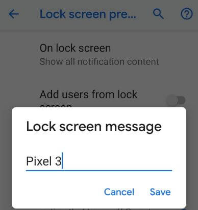 Agrega un mensaje de pantalla verde en Pixel 3