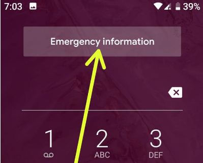 Información de emergencia del Pixel 3