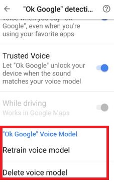 OK Configuración del modelo de voz de Google en Android 7.0 Nougat