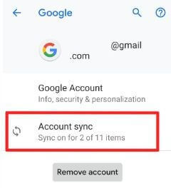Ejecute Google Sync en Android 9 Pie