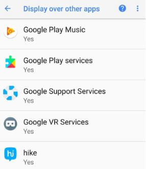 Mostrar la lista de otras aplicaciones en Android 8.0 Oreo
