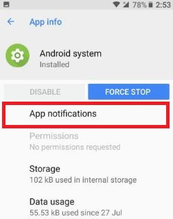 Notificaciones de aplicaciones del sistema Android en Oreo
