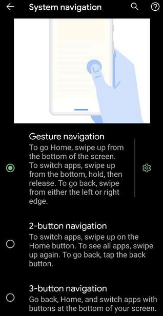 Encender y usar gestos de pantalla completa en Pixel 2