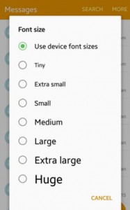 Cómo cambiar el tamaño de fuente de los mensajes en Android