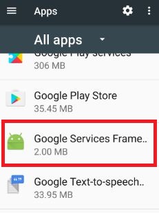 Marco de servicios de Google para aplicaciones