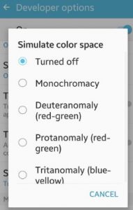 Cambiar el color del espacio de Android