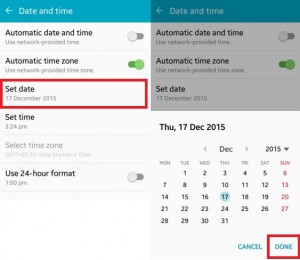 Cómo establecer una fecha en Android lollipop