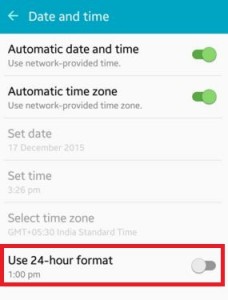 Establecer una hora para el formato de 24 horas en Android