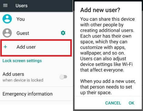 Agregar usuario como modo Invitado en Moto G4 plus