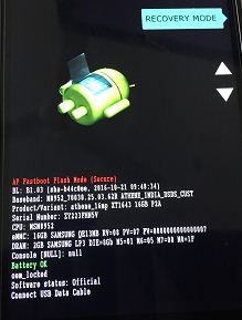 Modo de recuperación en el dispositivo Android Nougat 7.0