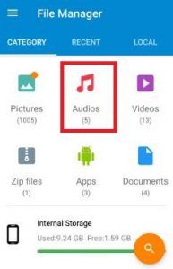 Toca el audio en el teléfono Moto G4 plus