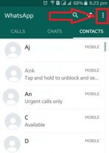 Cómo eliminar contactos horneados de WhatsApp Android