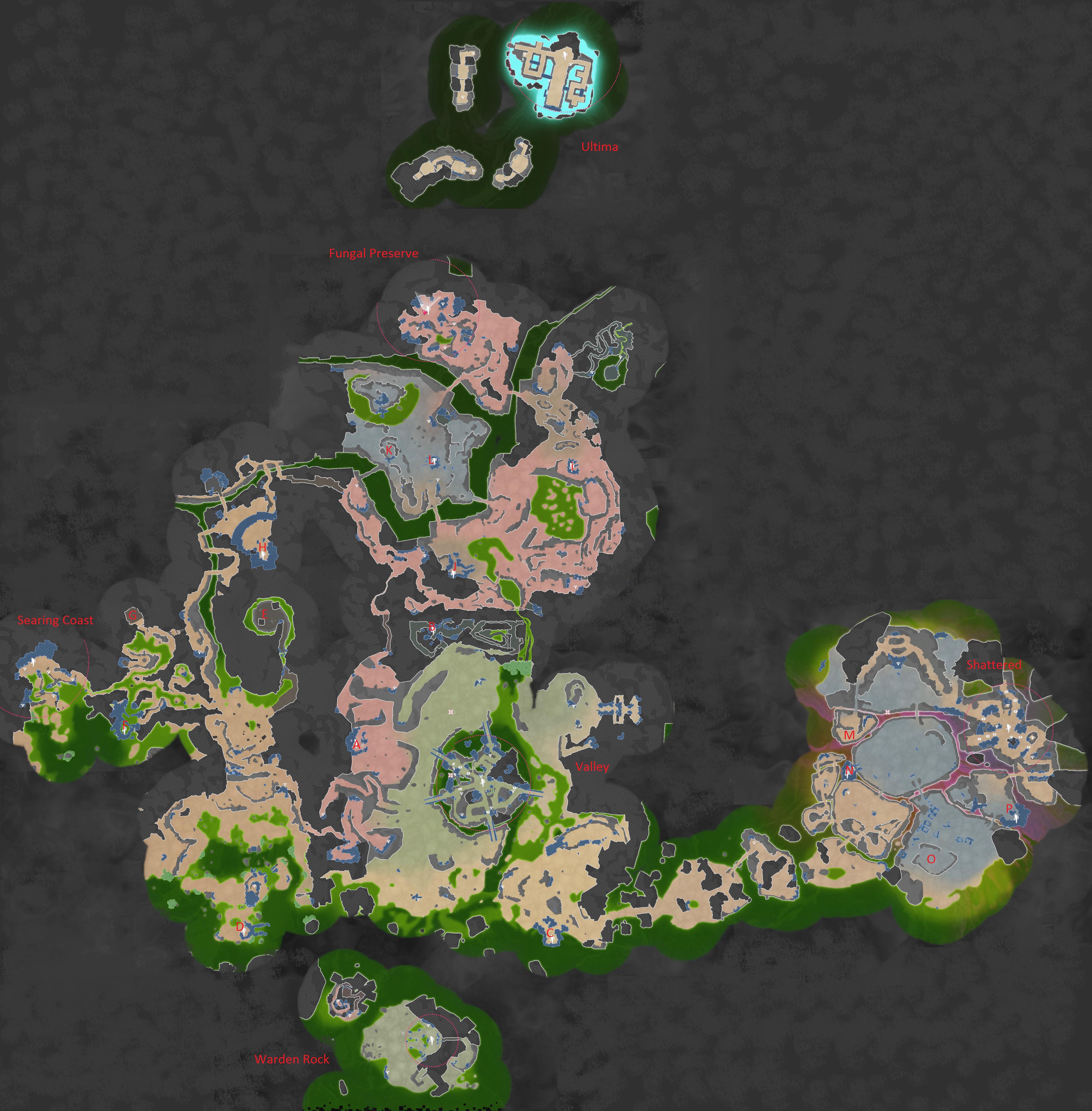 Eden Rising: mapa completo y ubicaciones de puestos avanzados