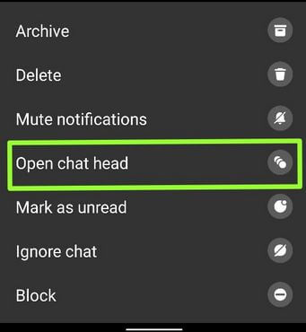 Deshabilitar los encabezados de chat de Facebook Messenger en un teléfono Android