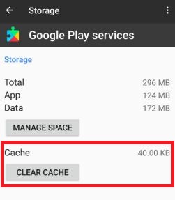 Borrar caché de los servicios de Google Play en Android Phone Nougat
