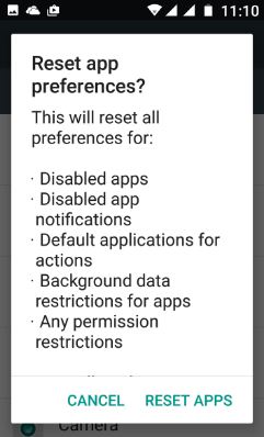 Restablecer selección de aplicaciones en el último Android