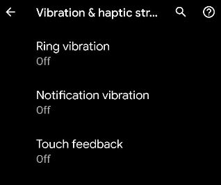 Desactivar vibraciones en Android 10