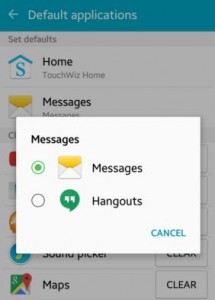 configurar la aplicación de mensajería predeterminada en android lollipop
