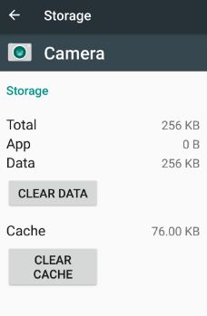 borre el caché y los detalles de la aplicación de la cámara en el teléfono Android 7.0