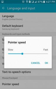 Cómo cambiar la velocidad del puntero en android lollipop