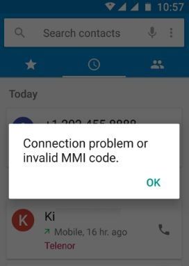 4 formas de solucionar un problema de conexión no válida o un error de código MMI en Android