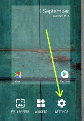 Toque la configuración para abrir la configuración de la pantalla de inicio de Android O