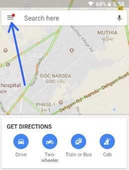 Cómo eliminar todo el historial de búsqueda de Google Maps en Android